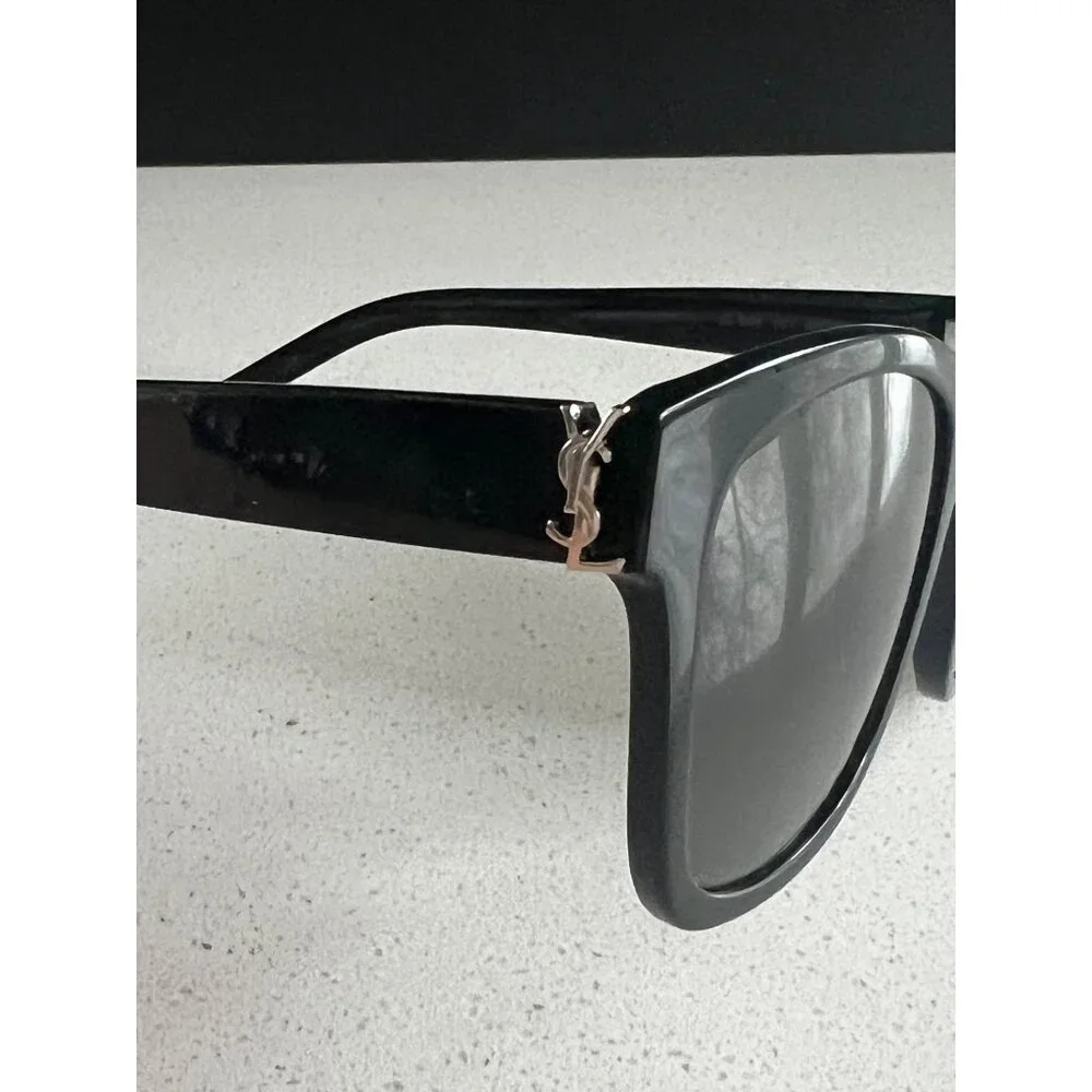 Saint Laurent SLM68 Black Grey Sunglasses - Picture 4 of 10